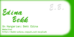 edina bekk business card